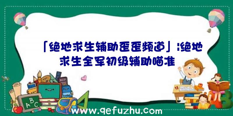 「绝地求生辅助歪歪频道」|绝地求生全军初级辅助瞄准
